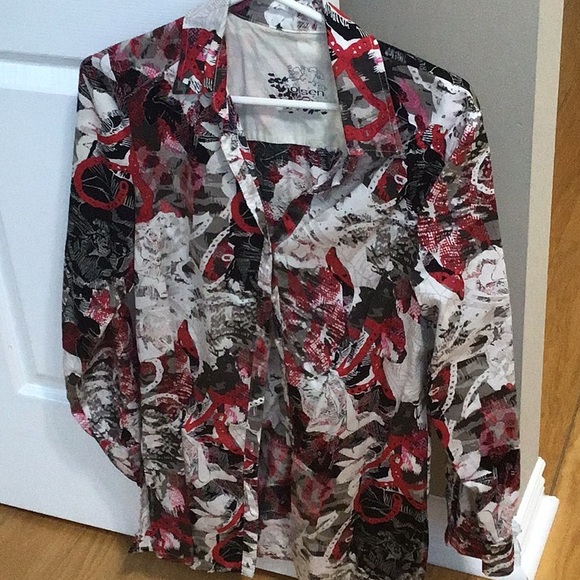 Olsen Europe size S cotton print blouse - Picture 1 of 4